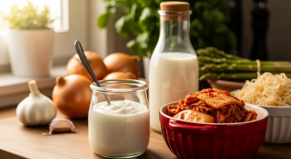 Probiotiques et prébiotiques : comprendre leur différence et synergie Photos par Gemini