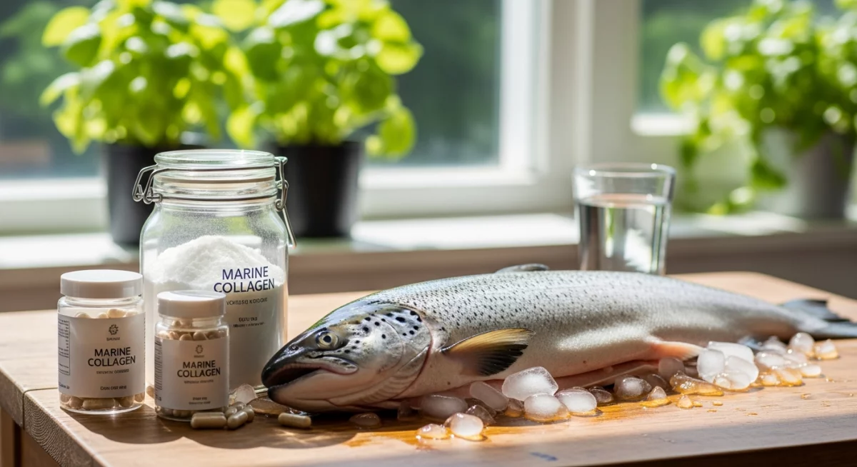 Femme d'âge mûr regardant sa peau dans un miroir avec une expression satisfaite, lumière naturelle douce, ambiance bien-être
